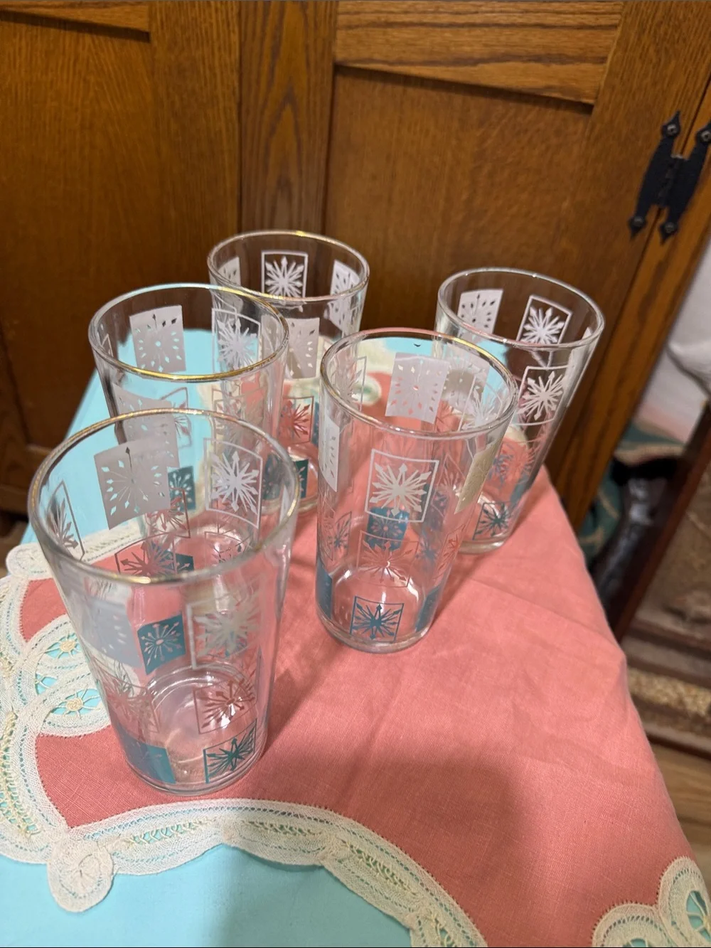 RARE set of ATOMIC STARBURST glasses tumblers